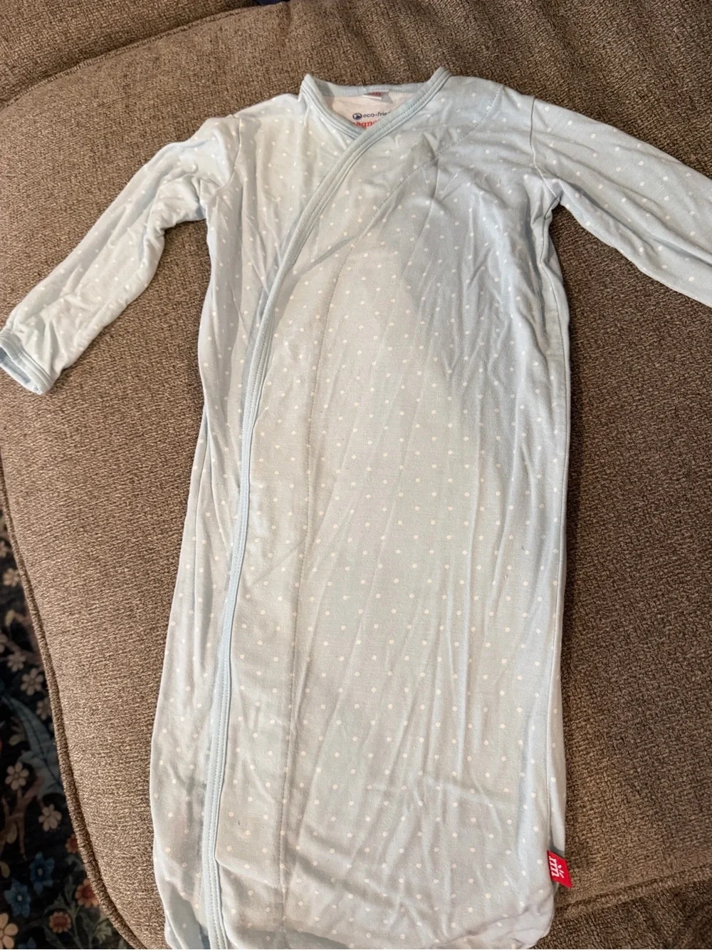 Magnetic Me Tiny Tides blue organic cotton magnetic gown